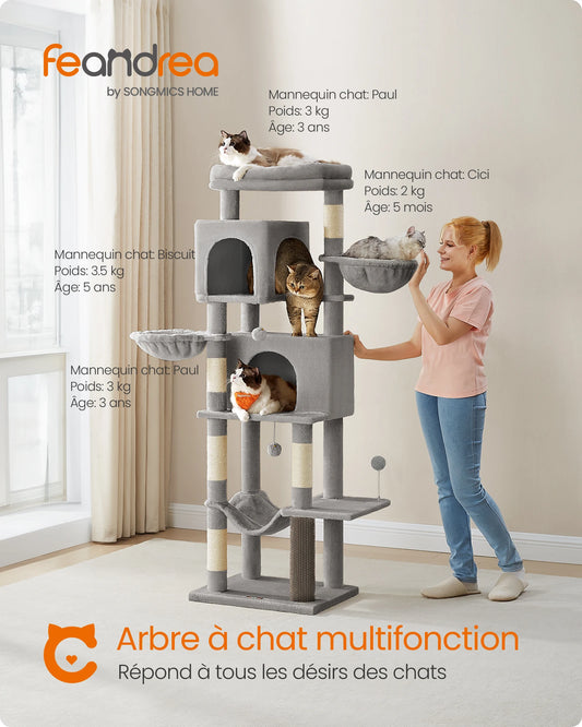 Arbre à Chat Gris Tourterelle  Hauteur 175 cm